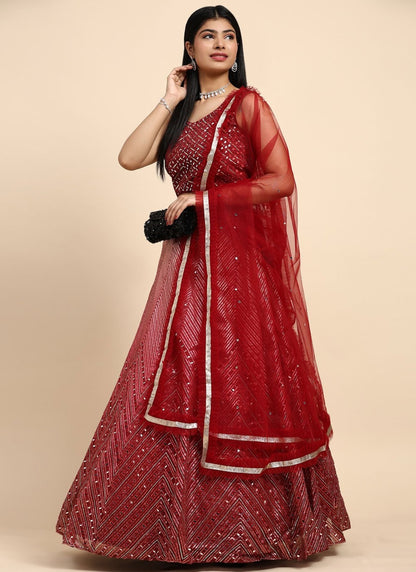 Cord Organza Readymade Lehenga Choli - L2609