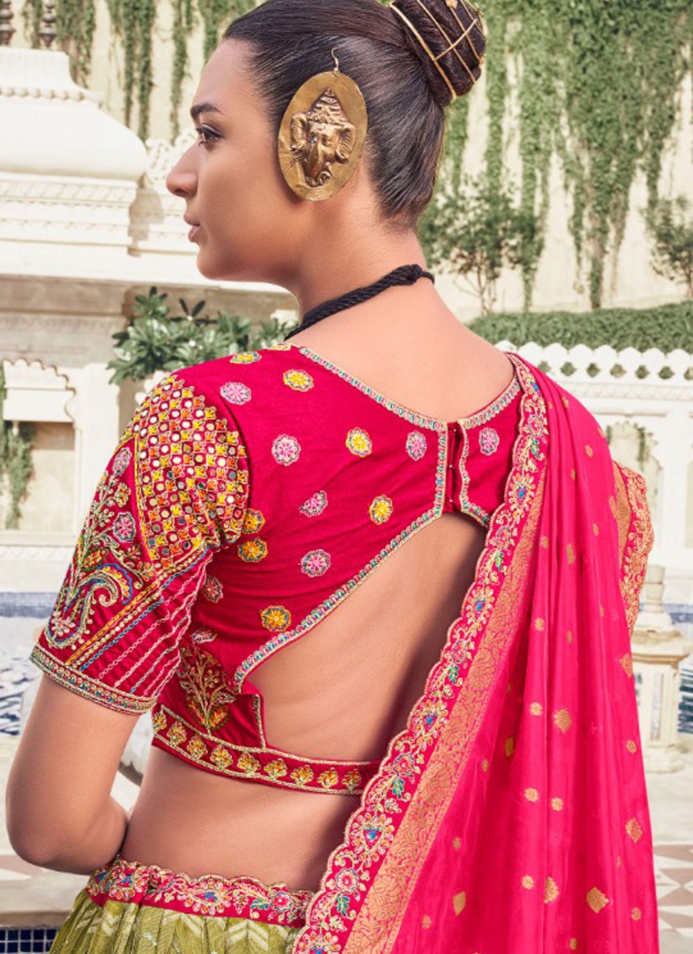 Chikankari Work Organza, Tissue A - Line Lehenga - L2696