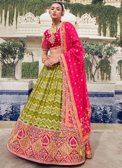 Chikankari Work Organza, Tissue A - Line Lehenga - L2696