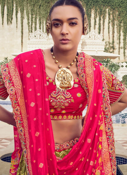 Chikankari Work Organza, Tissue A - Line Lehenga - L2696