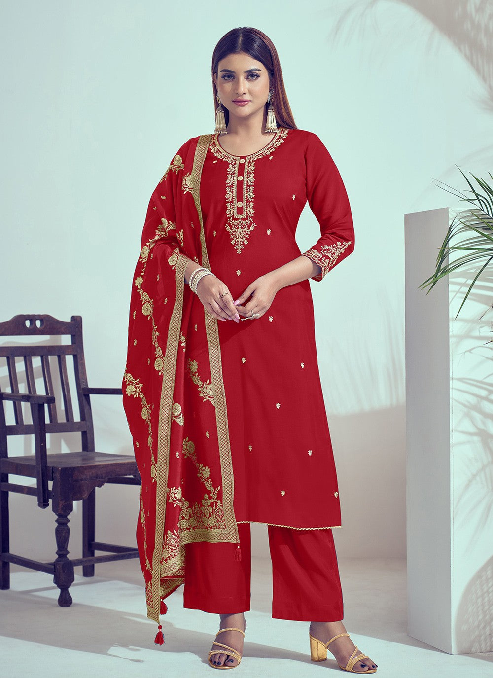 Cord Silk Salwar Suit - T4664