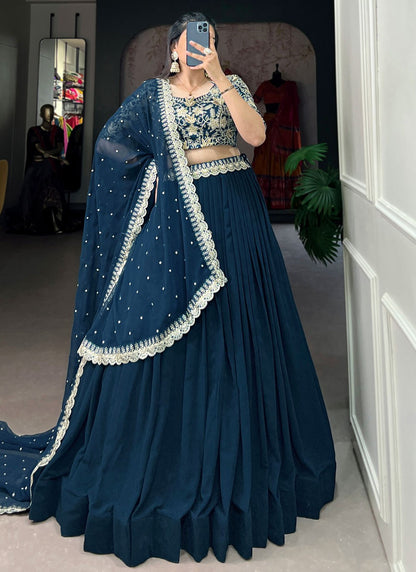 Plain Georgette Readymade Lehenga Choli - L2061