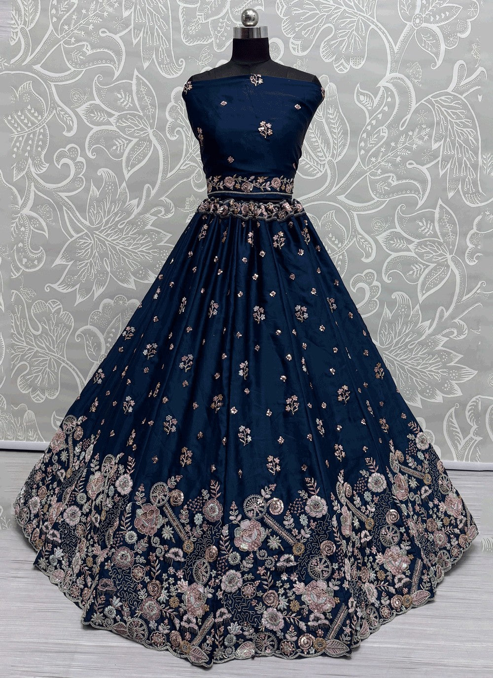 Embroidered Silk A - Line Lehenga - L2900