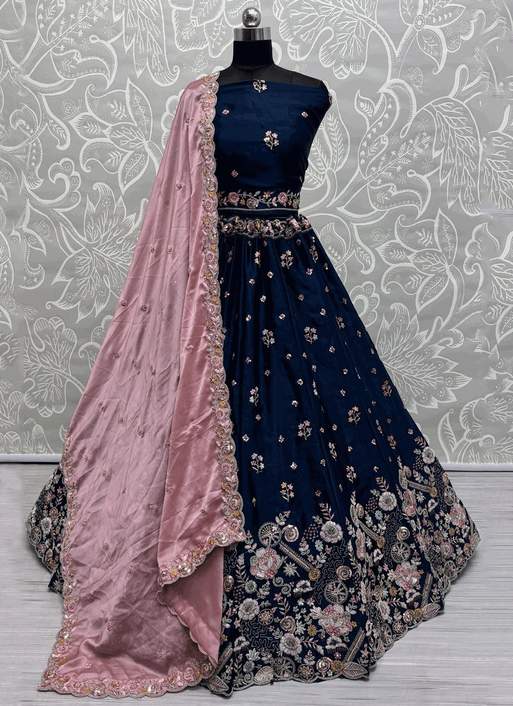 Embroidered Silk A - Line Lehenga - L2900
