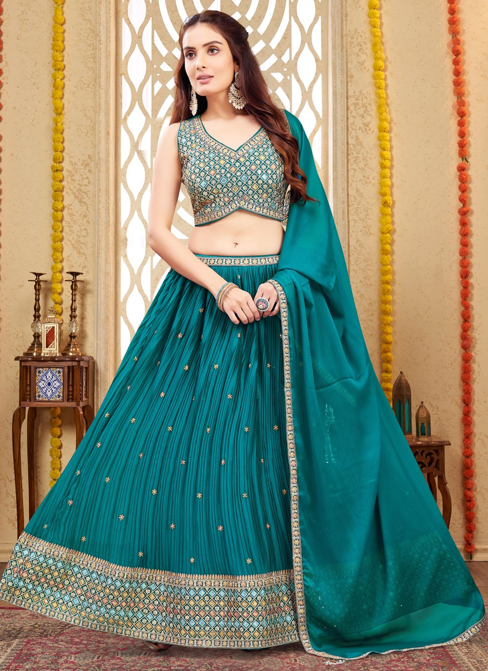 Embroidered Silk Readymade Lehenga Choli - L2650