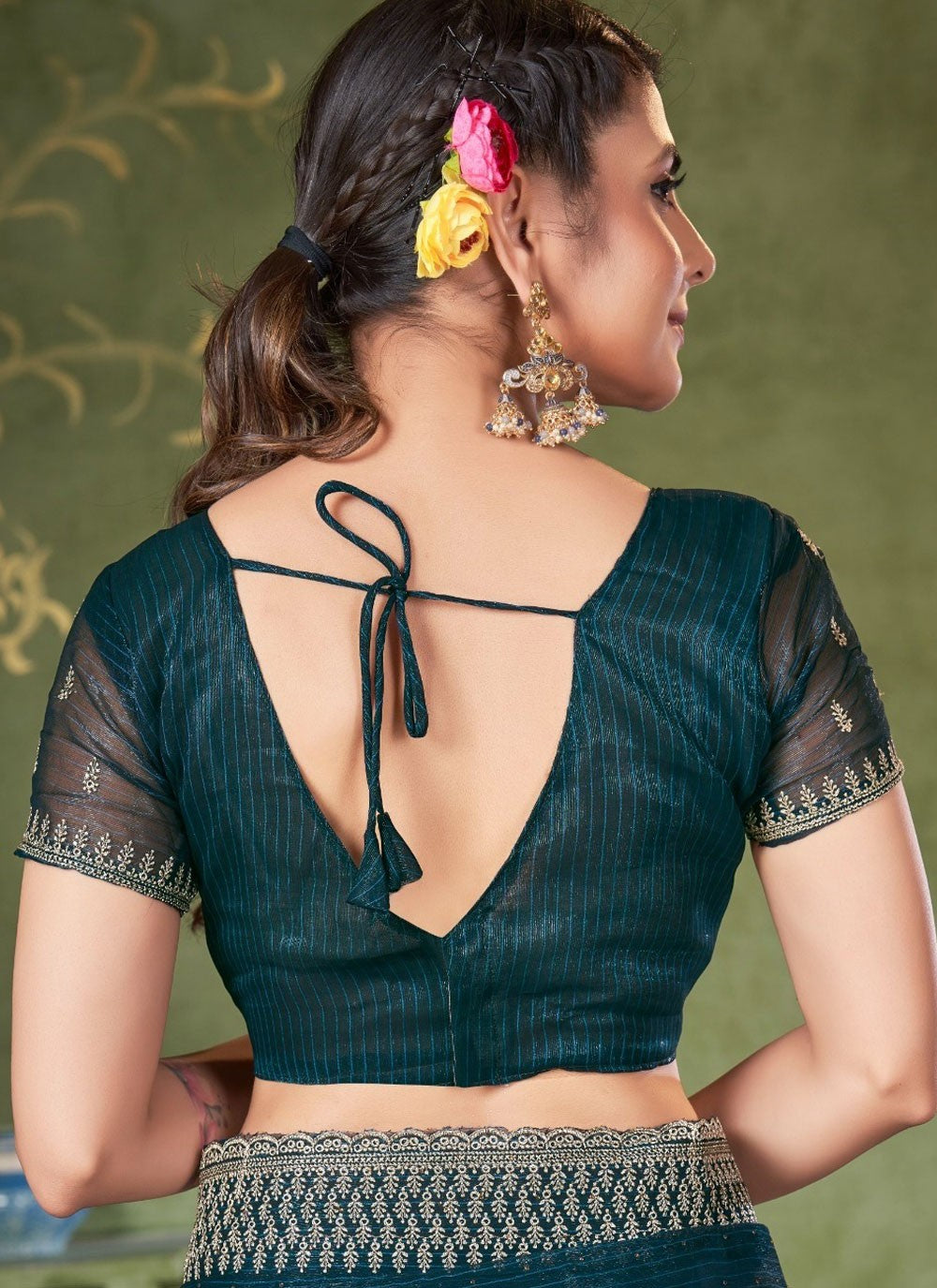 Classic Embroidered Shimmer Saree - S7380