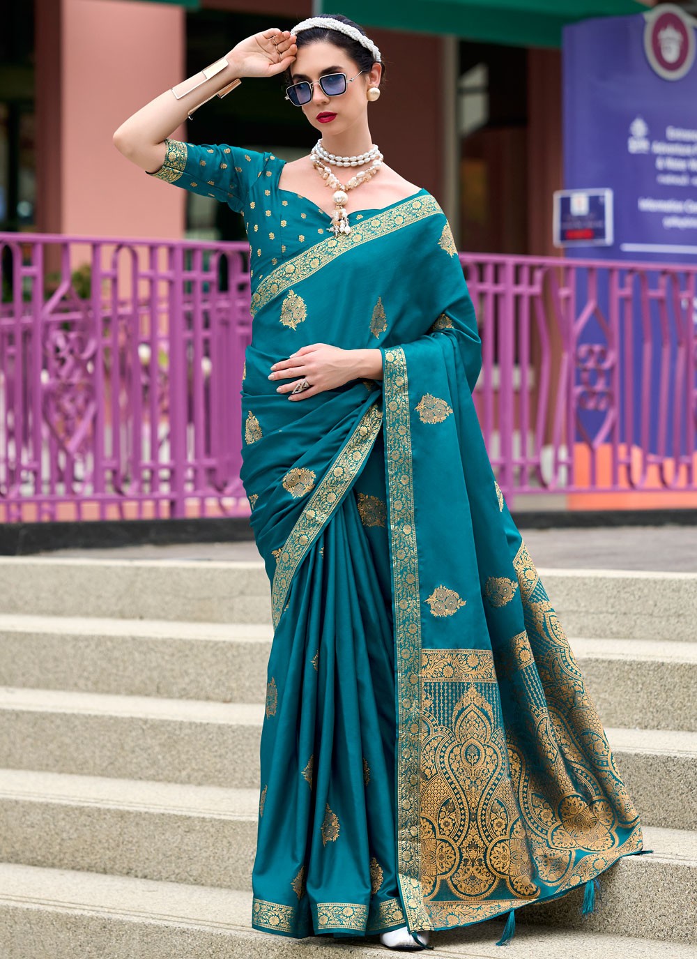 Classic Weaving Zari Satin Saree - S7754