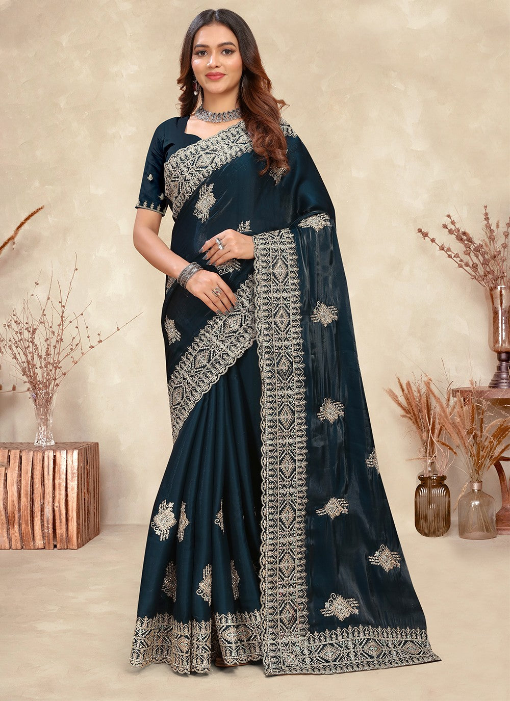 Trendy Cord Crepe Silk Saree - S5288