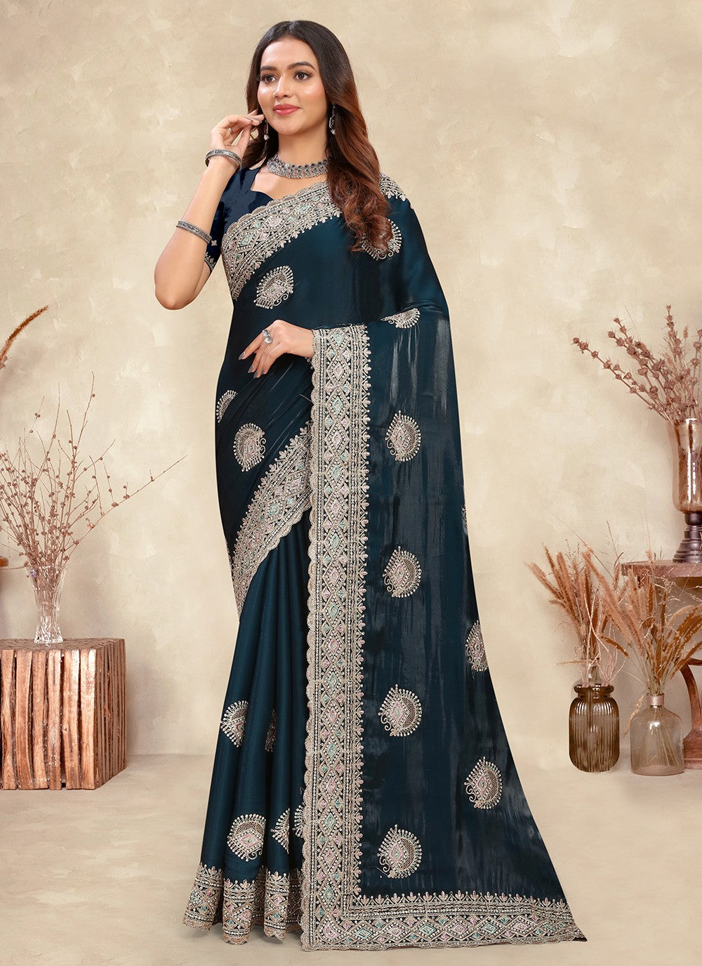Trendy Cord Crepe Silk Saree - S5288