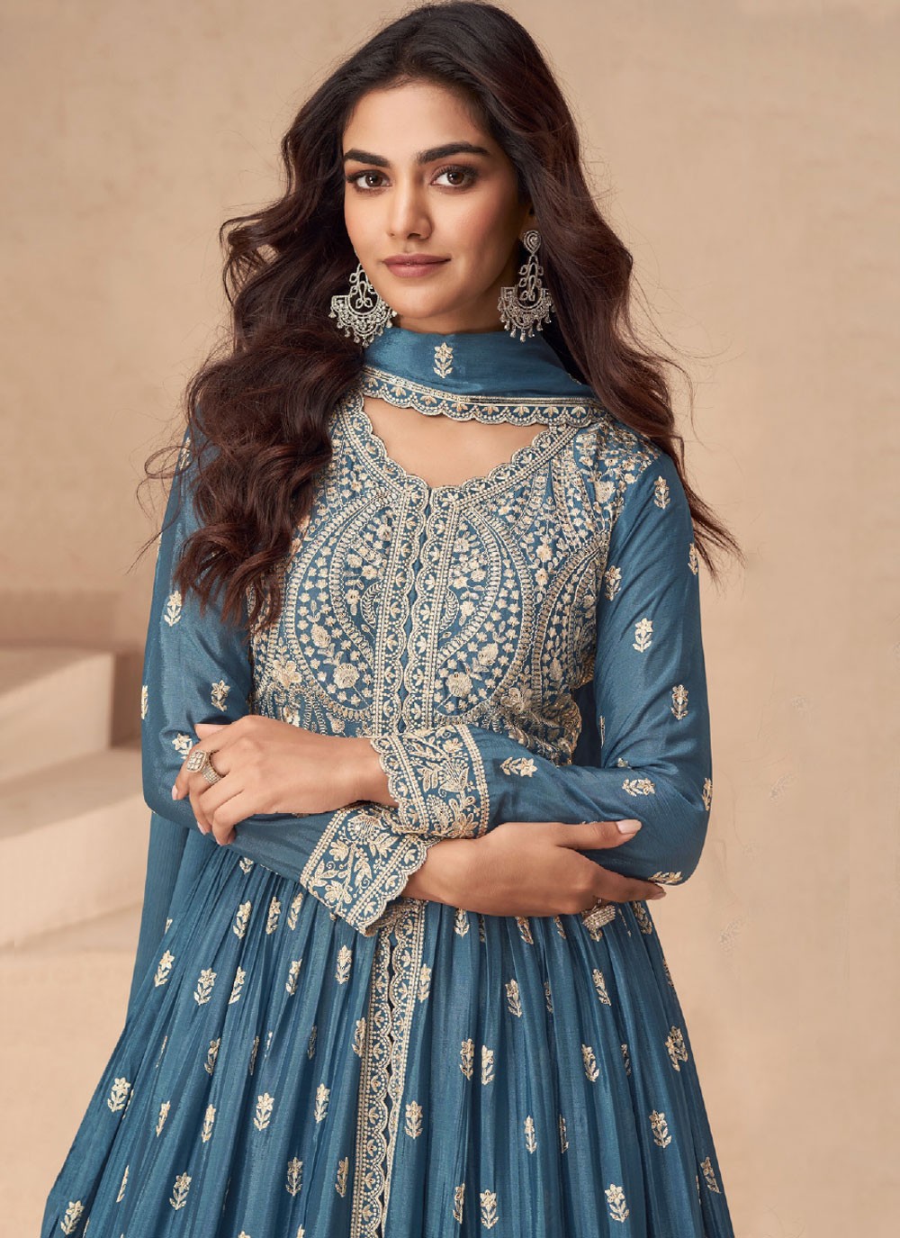 Embroidered Chinon, Silk Readymade Lehenga Choli - L2880