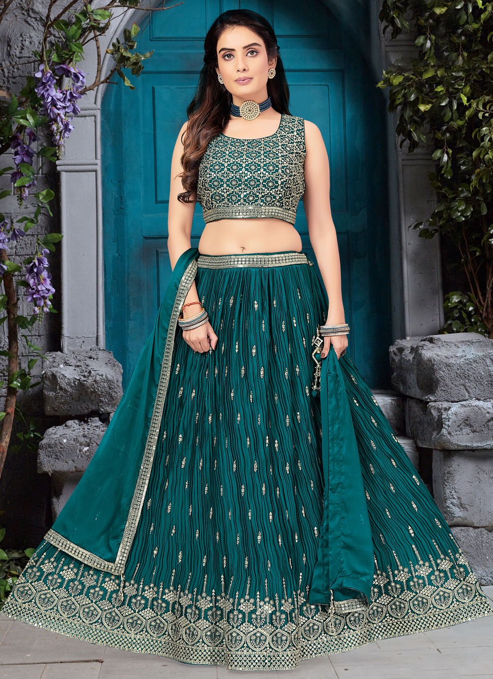 Embroidered Silk Readymade Lehenga Choli - L2627