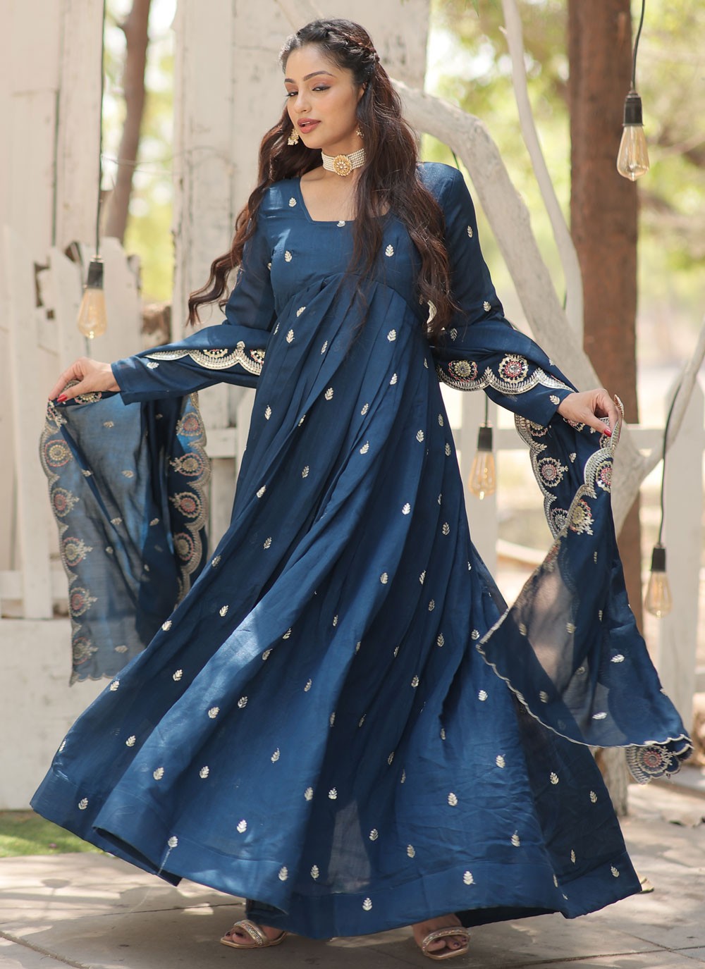 Vichitra Silk Gown - G1541
