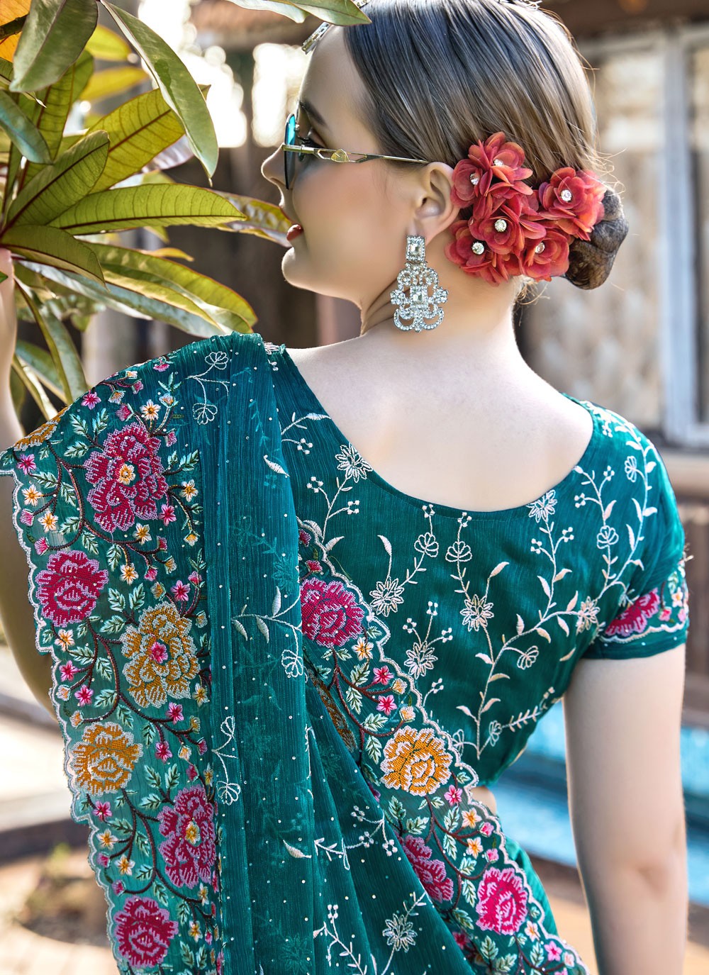 Classic Embroidered Jimmy Chu Saree - S9427