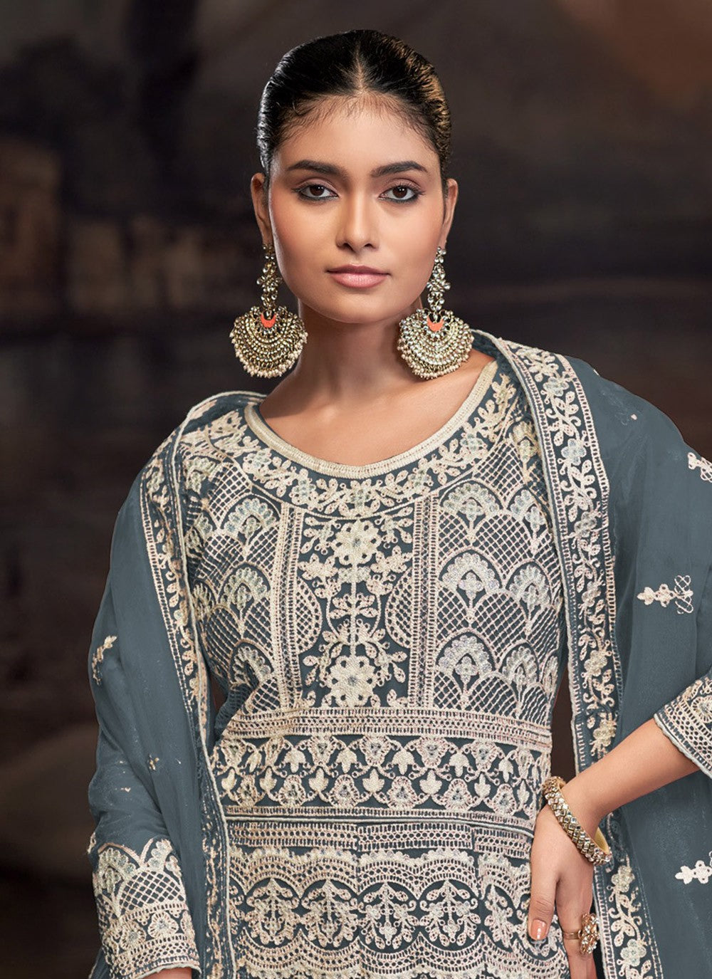 Anarkali Embroidered Morpeach T7007