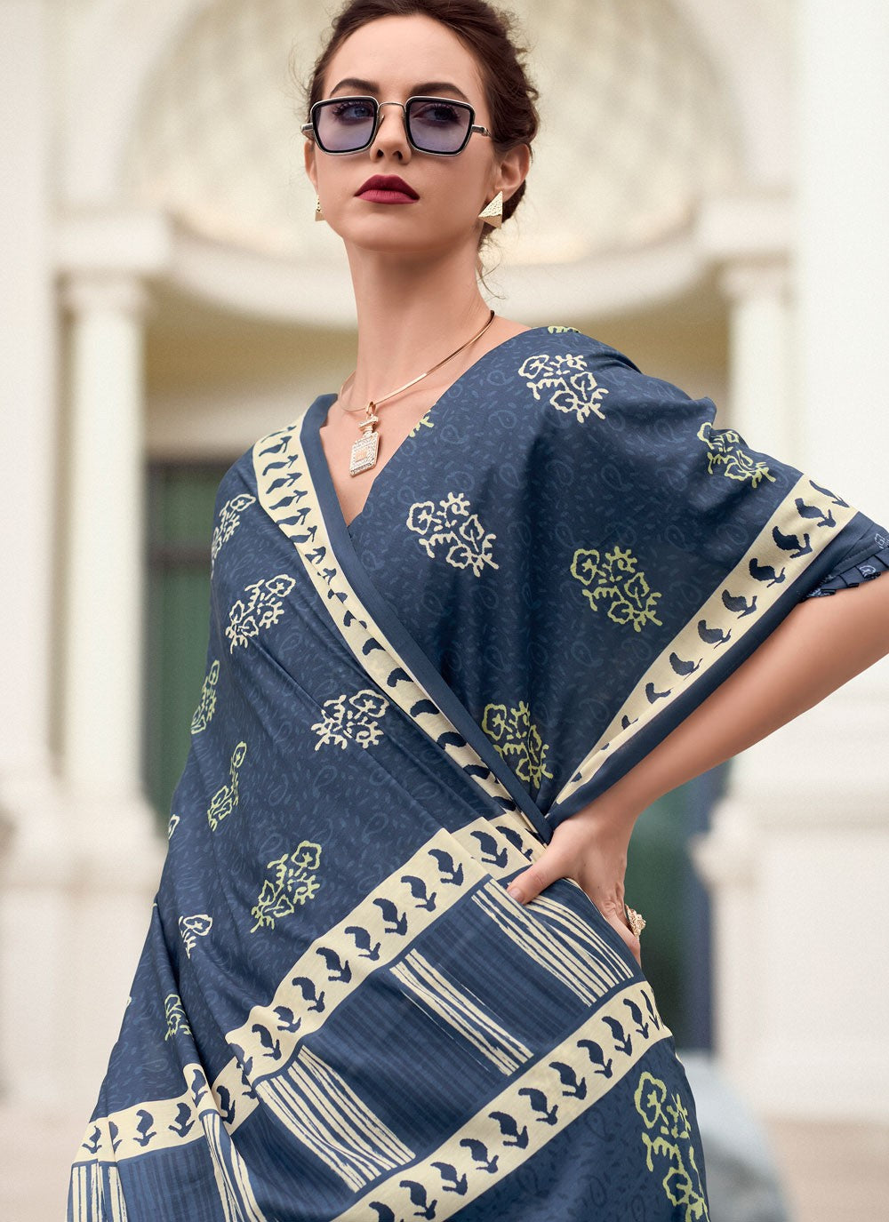 Classic Printed Silk Saree - S8140