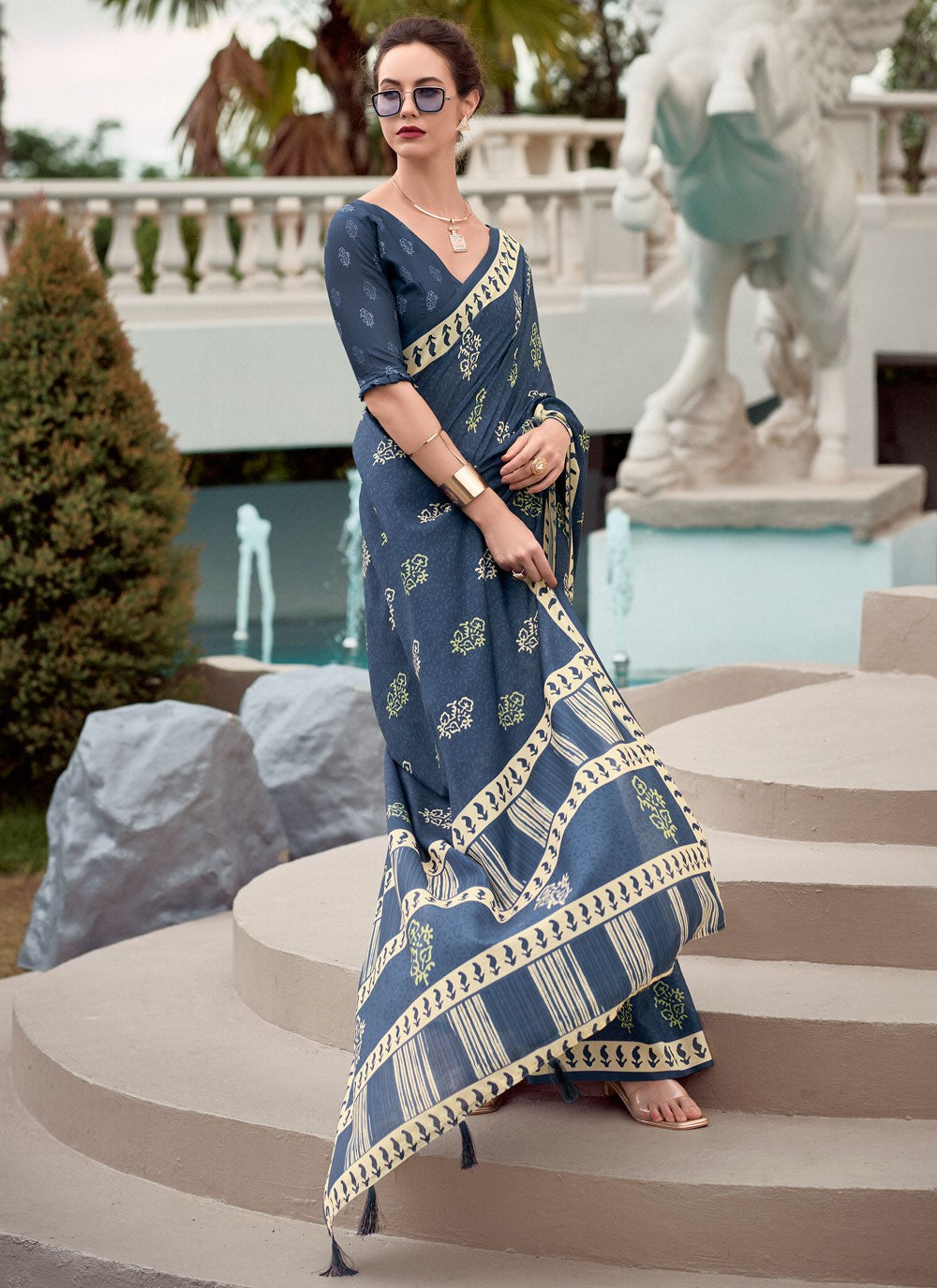 Classic Printed Silk Saree - S8140