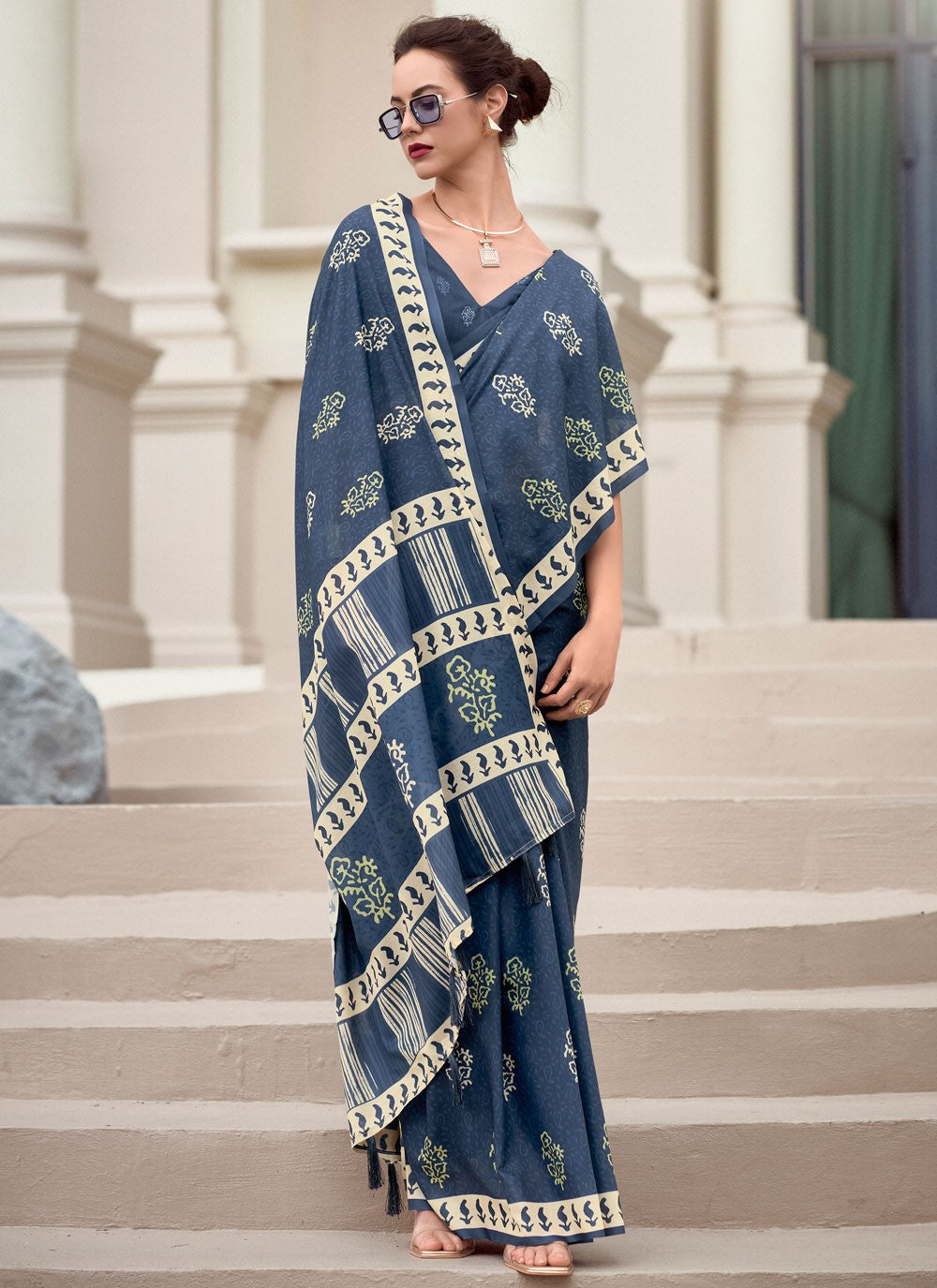 Classic Printed Silk Saree - S8140