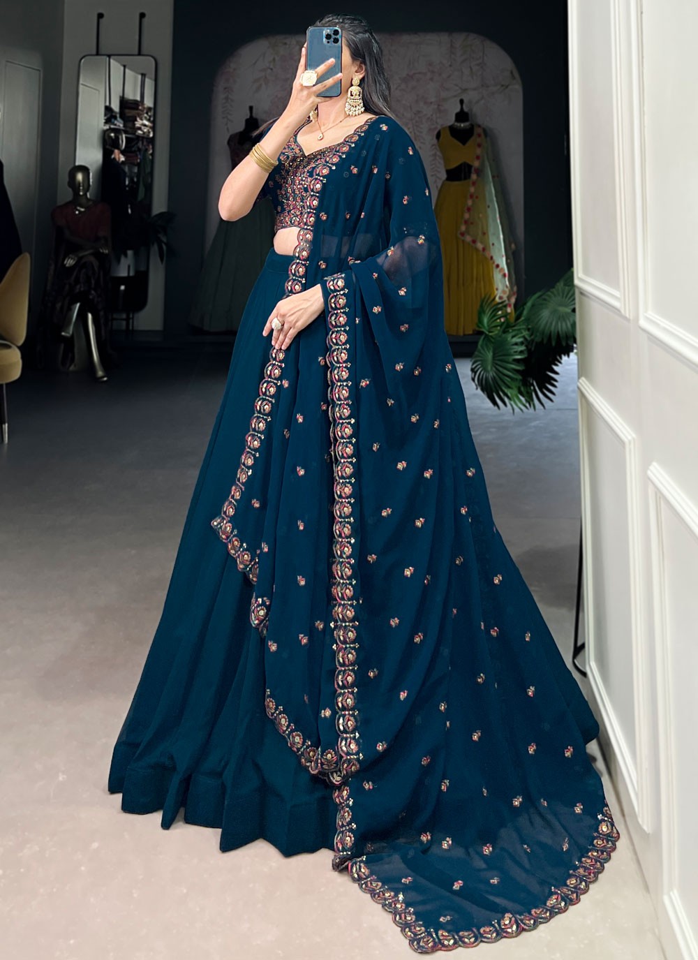 Georgette Reception A - Line Lehenga L3621