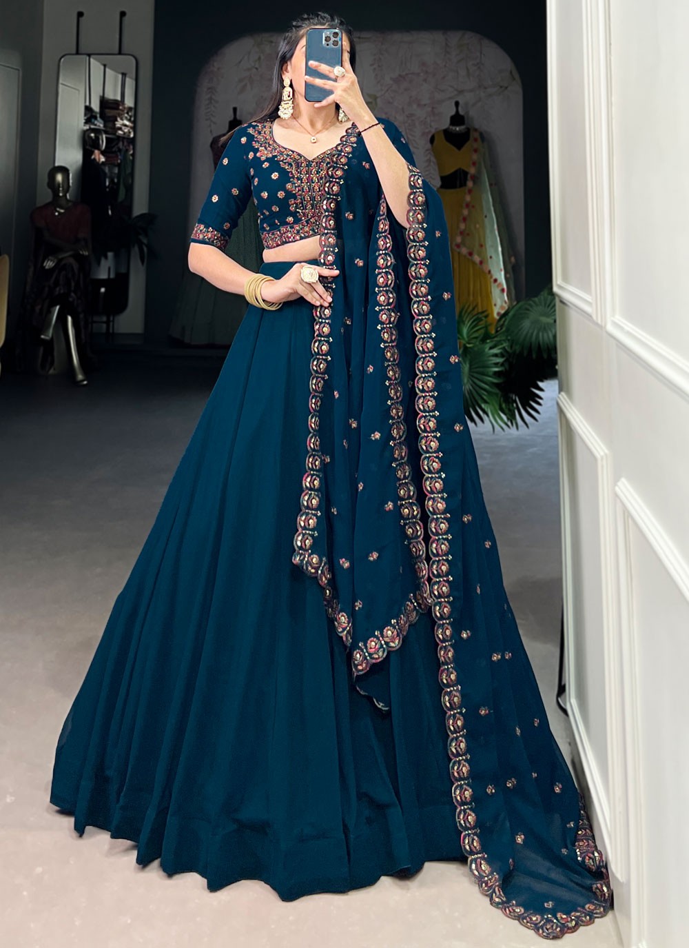Georgette Reception A - Line Lehenga L3621