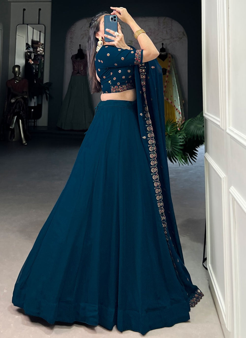 Georgette Reception A - Line Lehenga L3621