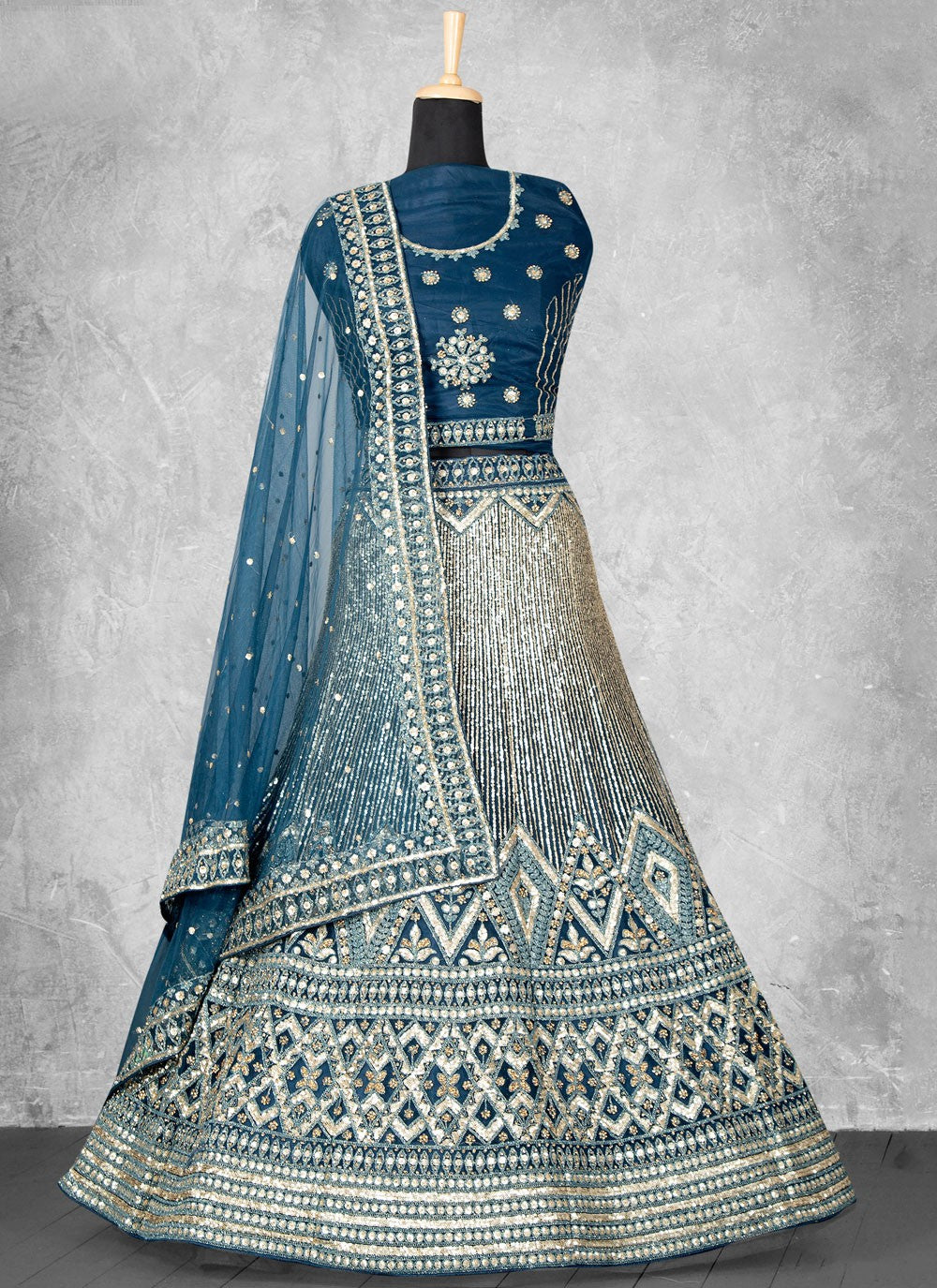 Velvet Engagement, Mehandi & Sangeet, Reception A - Line Lehenga L3590