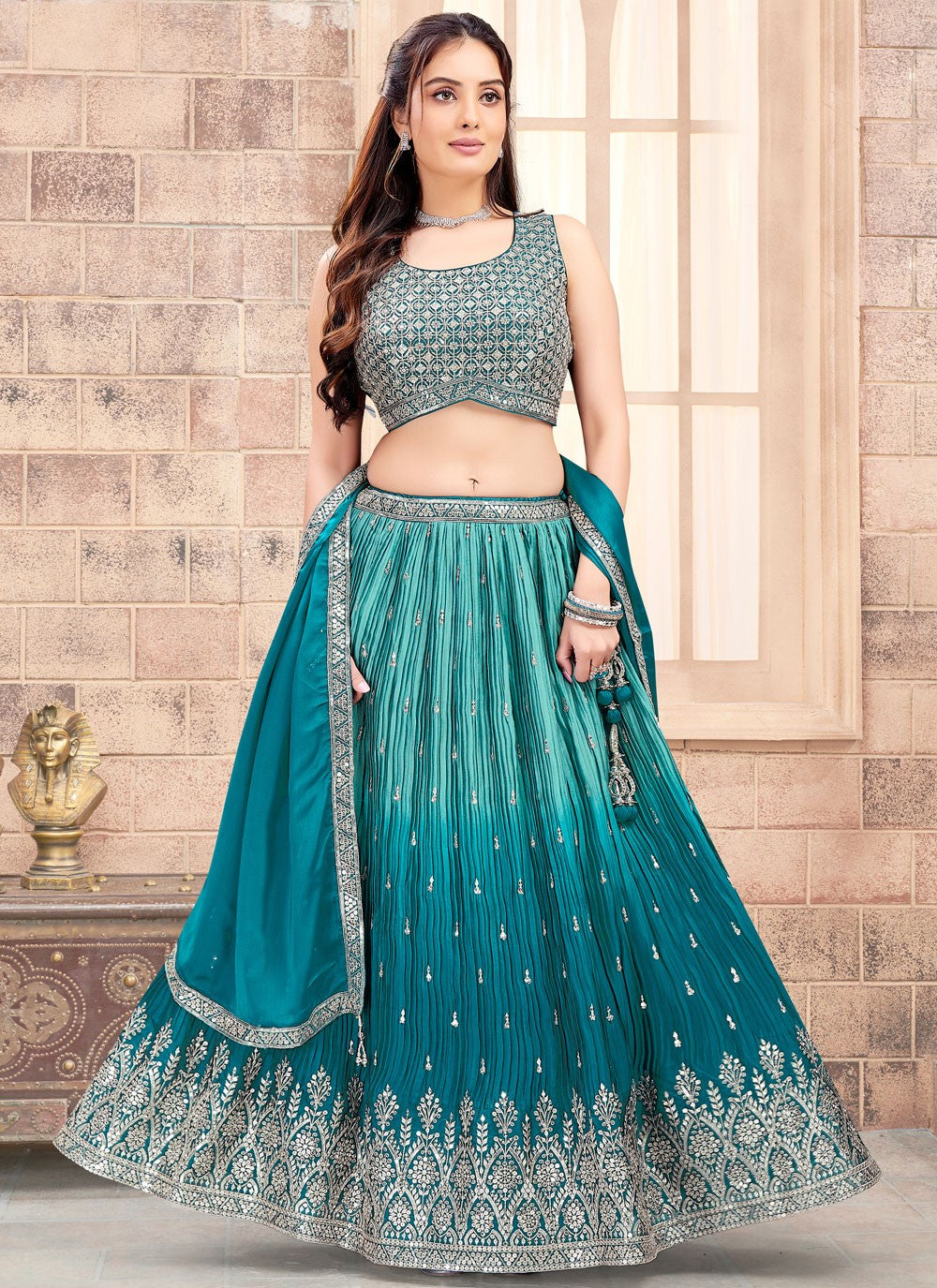 Embroidered Silk Readymade Lehenga Choli - L2627