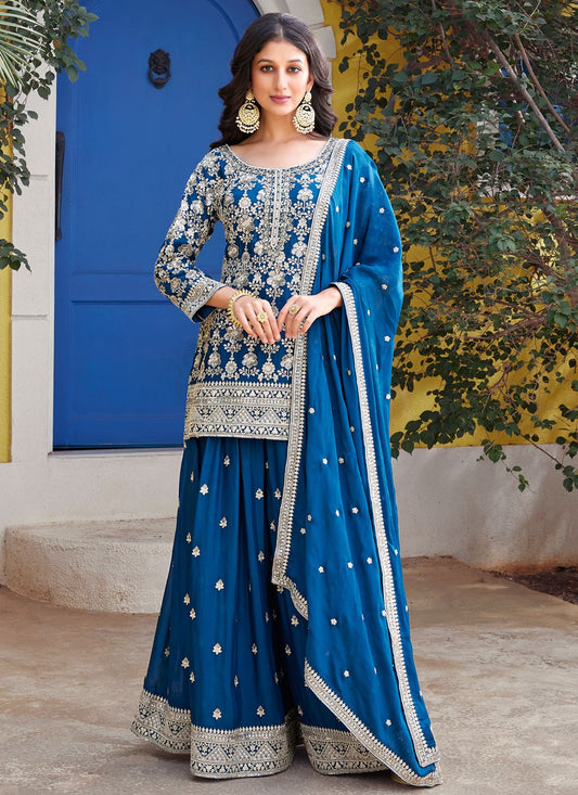 Salwar Suit Embroidered Morpeach Georgette T5567