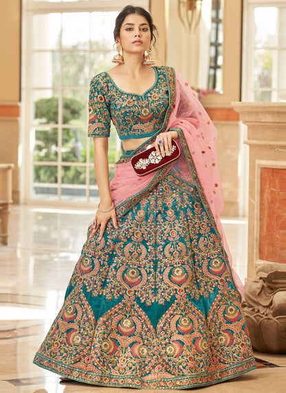 Embroidered Velvet A - Line Lehenga - L2213