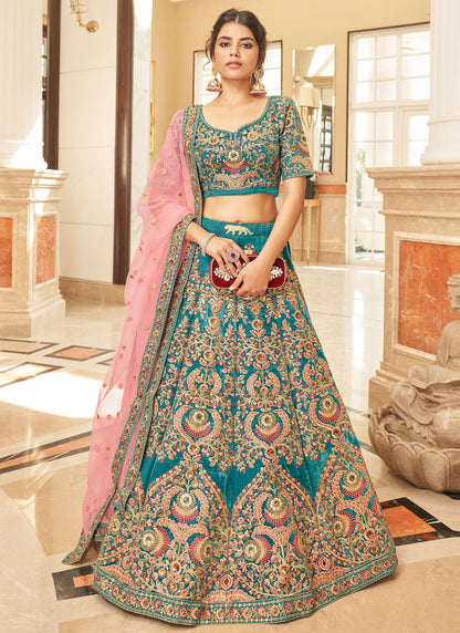 Embroidered Velvet A - Line Lehenga - L2213