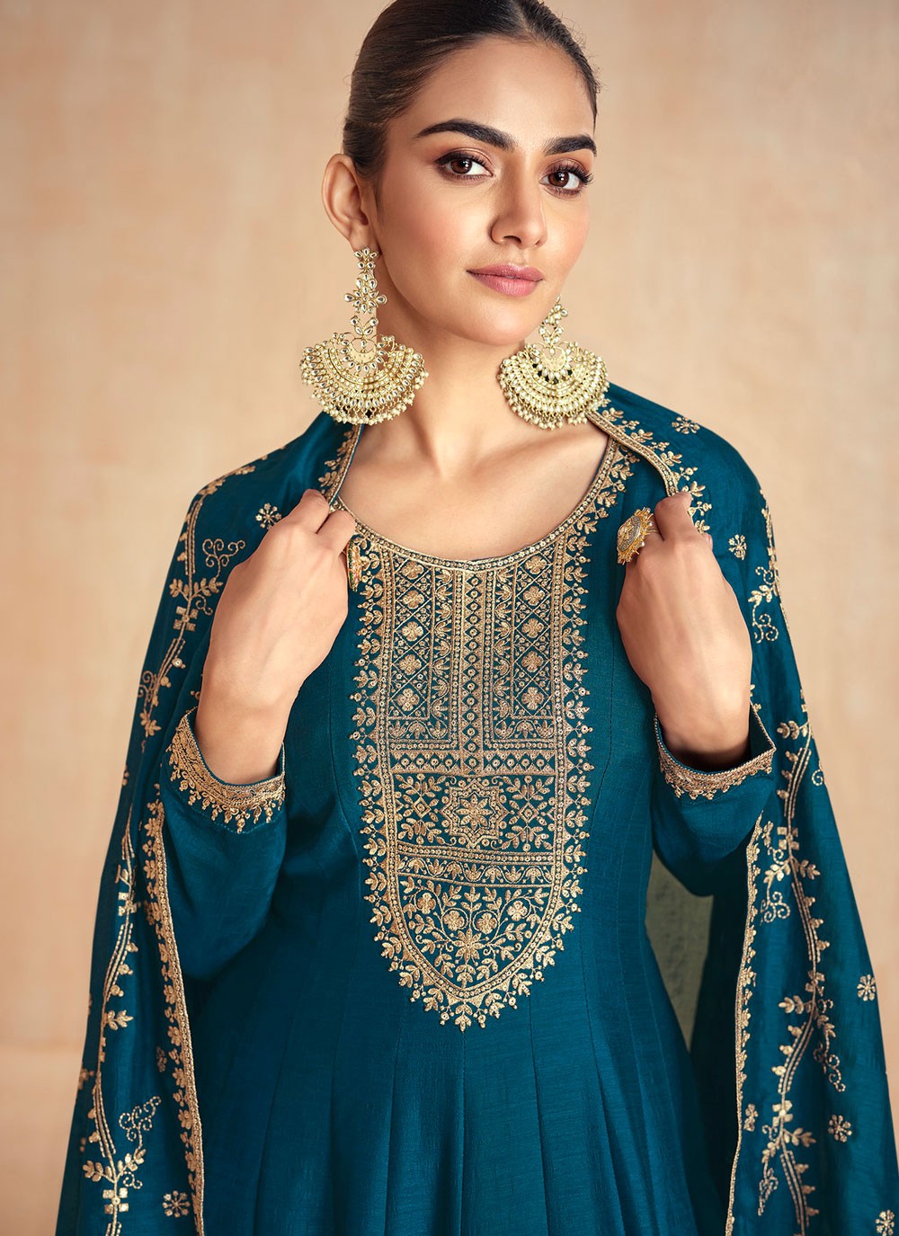 Embroidered Silk Gown - G1882