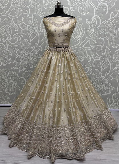 Dori Work Burburry A - Line Lehenga - L2995