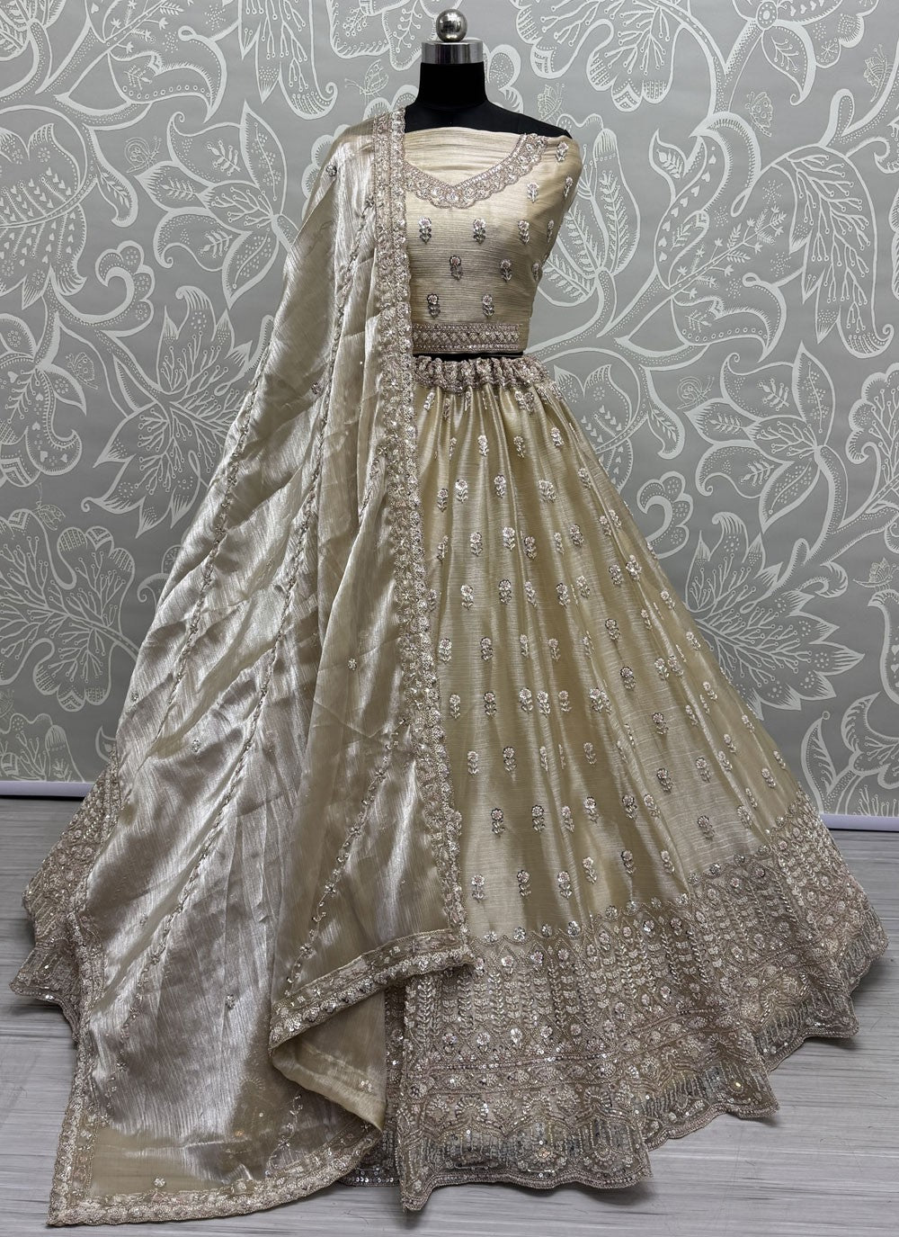 Dori Work Burburry A - Line Lehenga - L2995