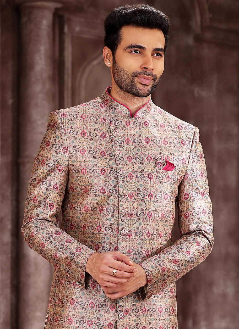 Printed Art Silk Multi Colour Indo Western - M5297
