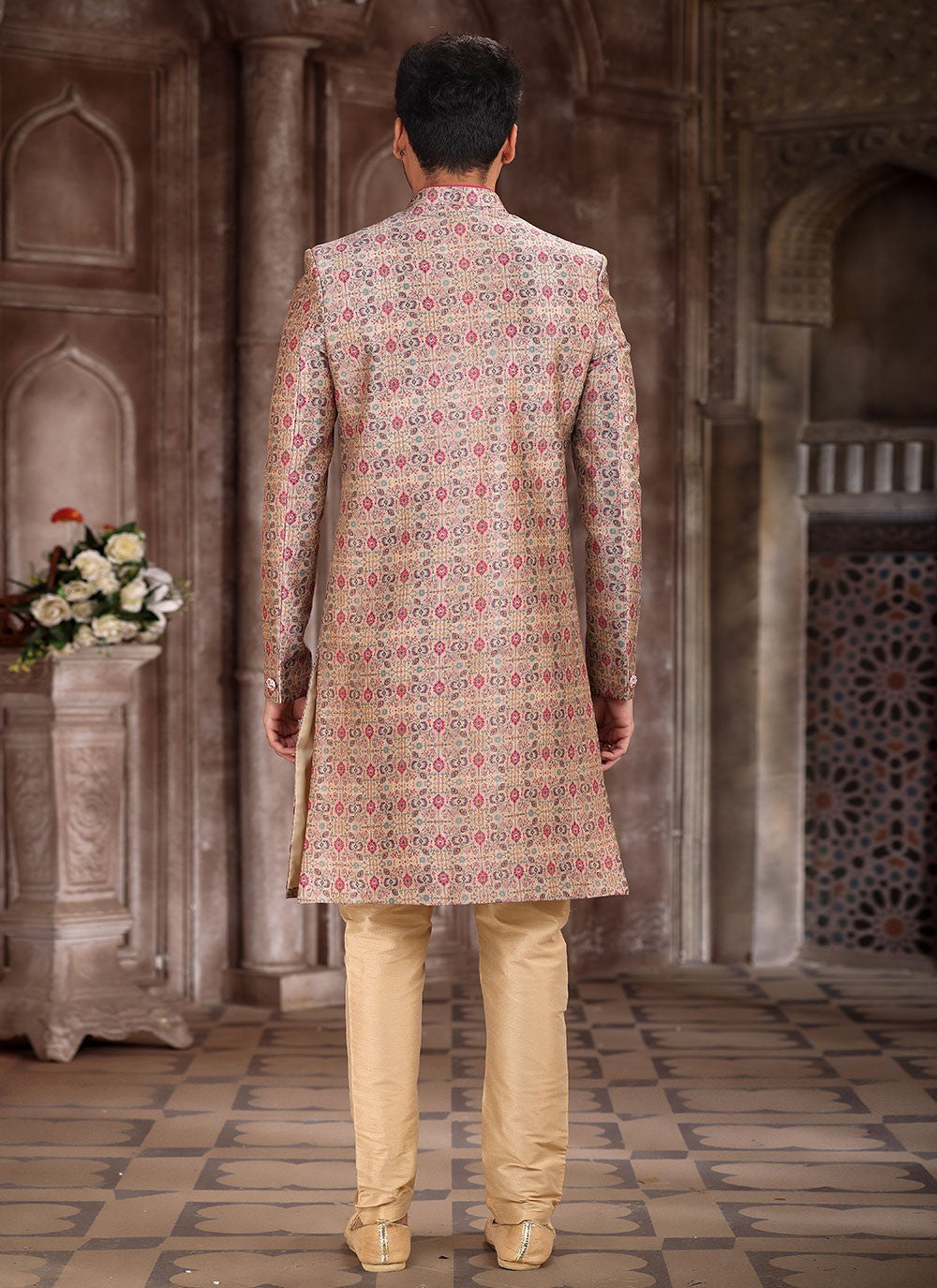 Printed Art Silk Multi Colour Indo Western - M5297