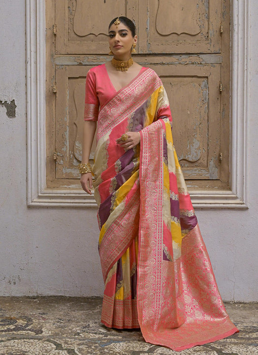 Woven Banarasi Silk Multi Colour Saree S14259