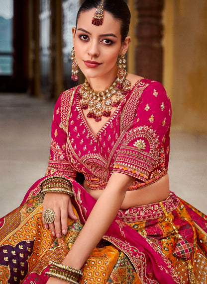 Cord Banarasi Silk A - Line Lehenga - L2683