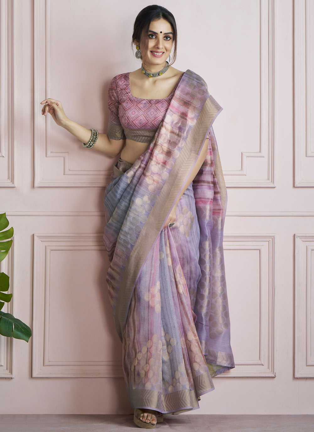 Border Work Handloom Silk Multi Colour Saree S14827