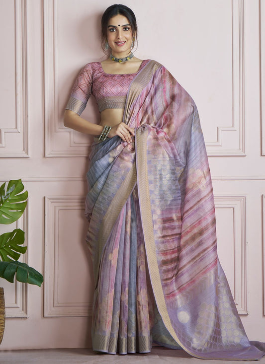 Border Work Handloom Silk Multi Colour Saree S14827