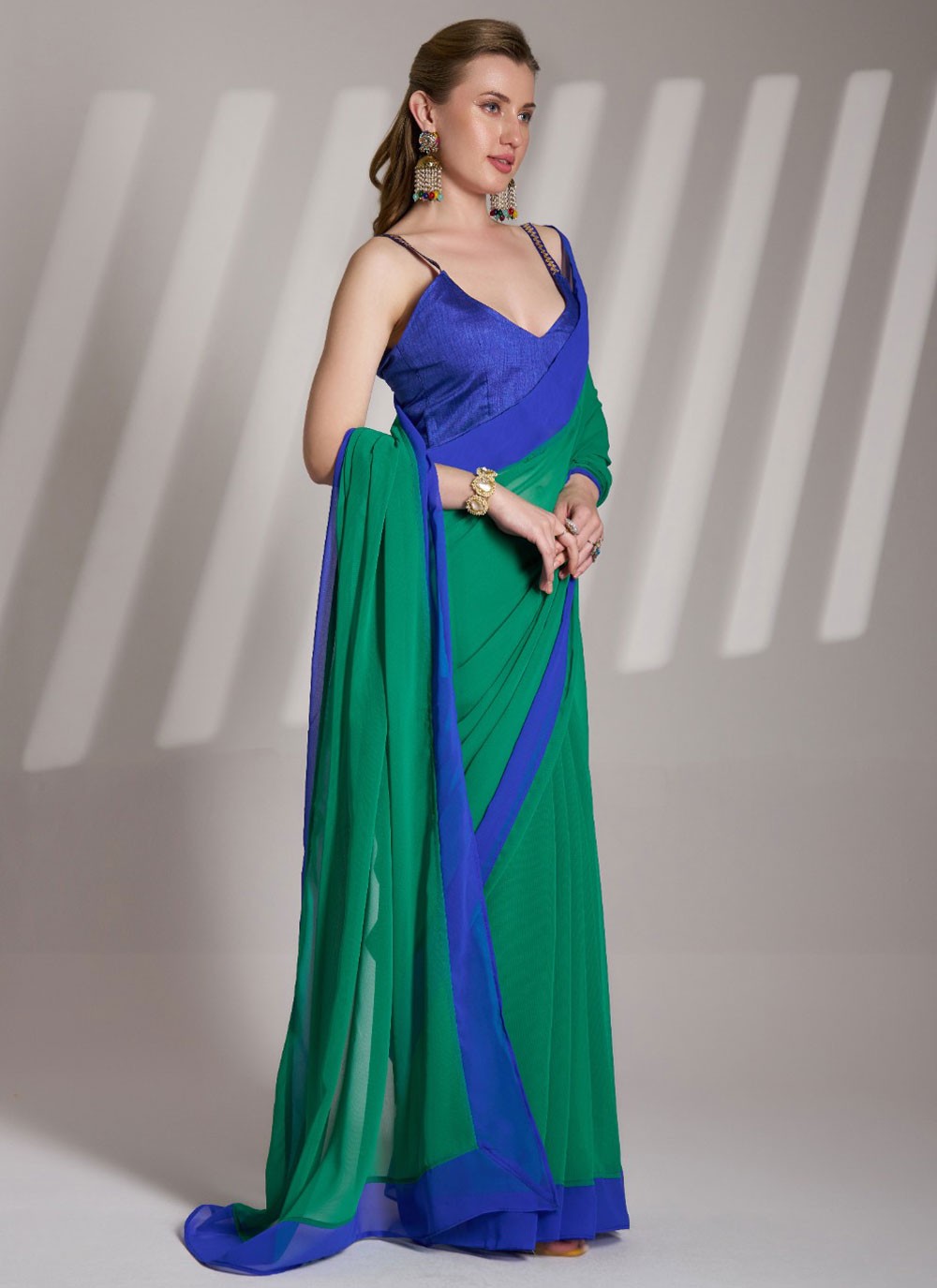 Lace Chiffon Multi Colour Saree S13975