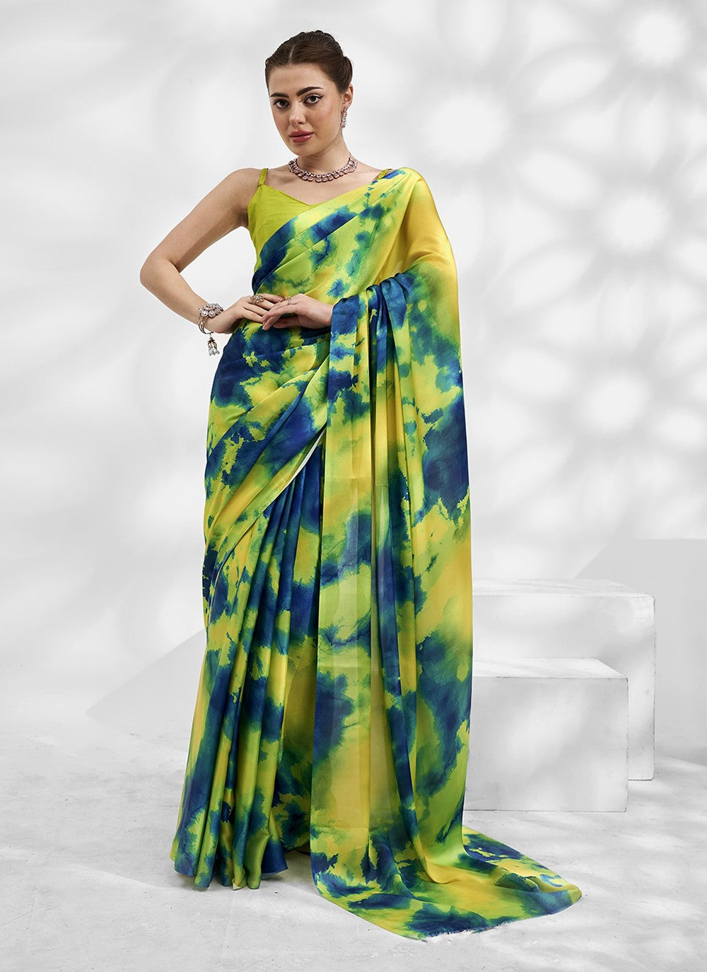 Trendy Swarovski Chiffon, Shimmer Saree - S5240