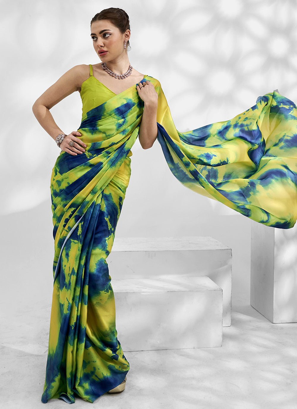 Trendy Swarovski Chiffon, Shimmer Saree - S5240