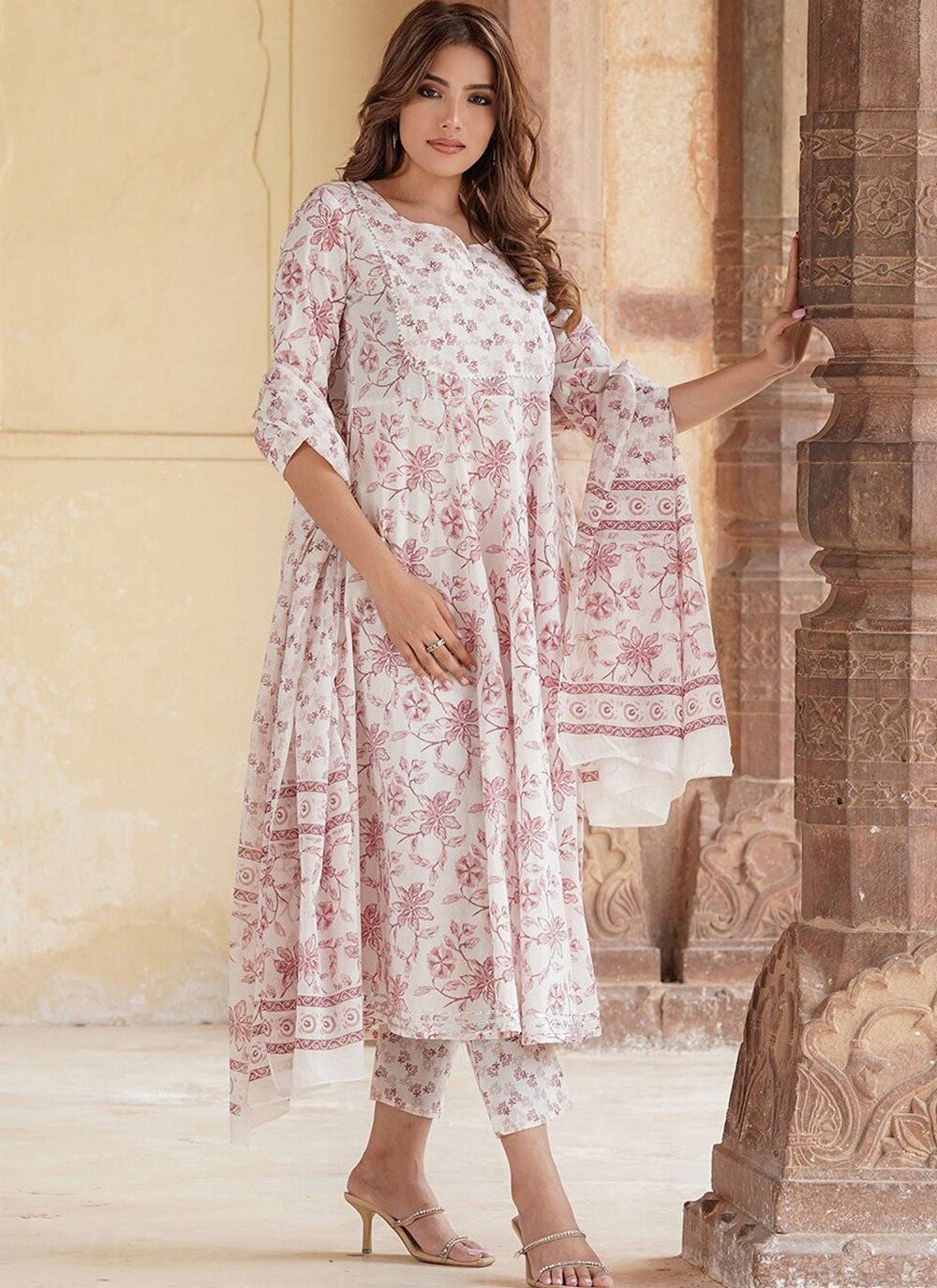 Salwar Suit Floral Printed Multi Colour Cotton T5204