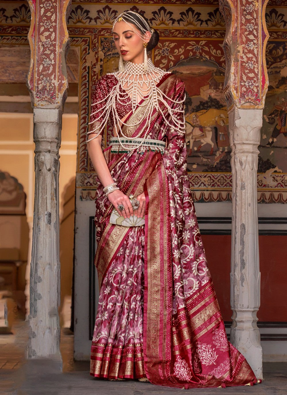 Designer Patola Print Silk Saree - S3296