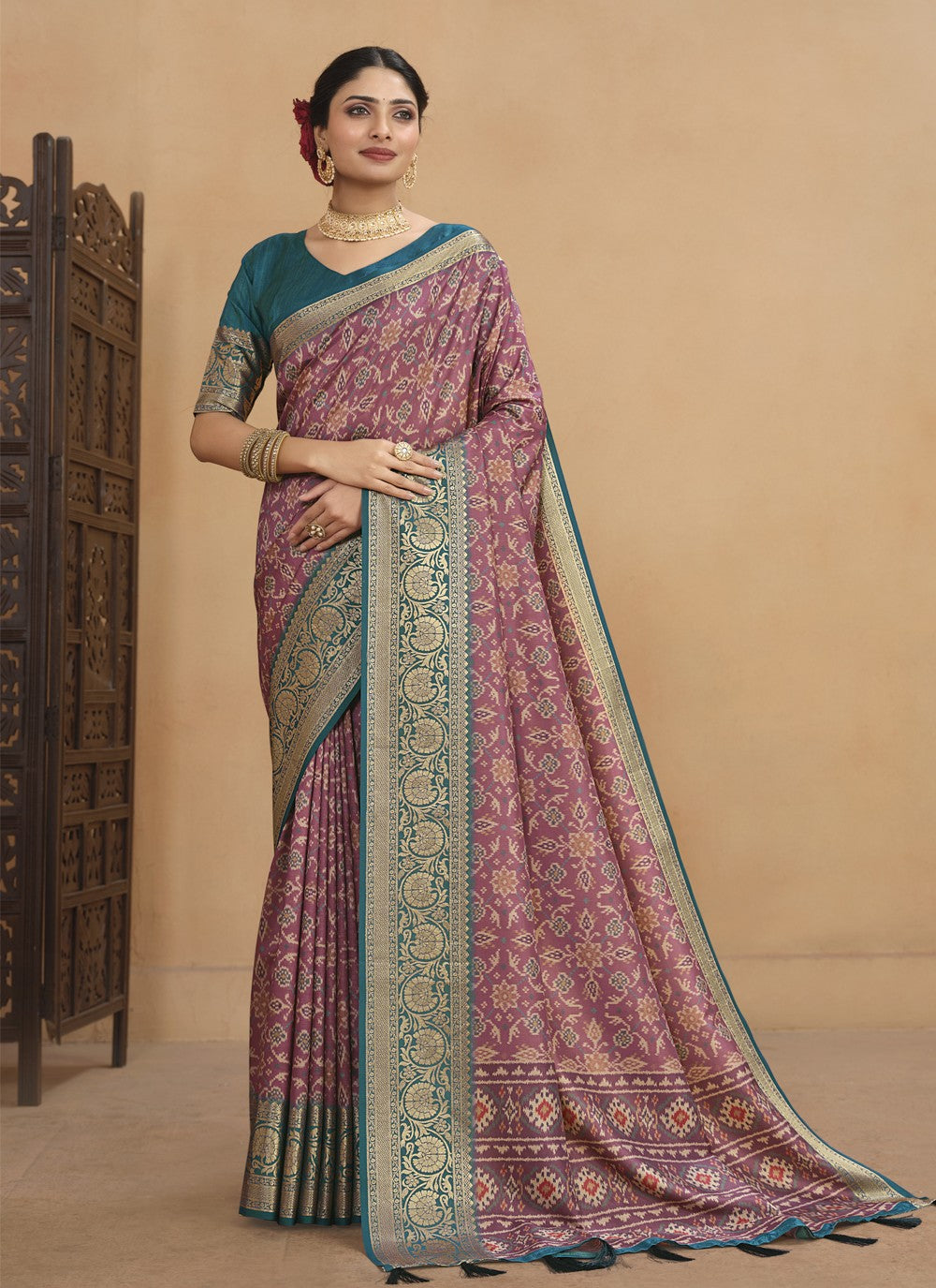 Classic Digital Print Tussar Silk Saree - S4070