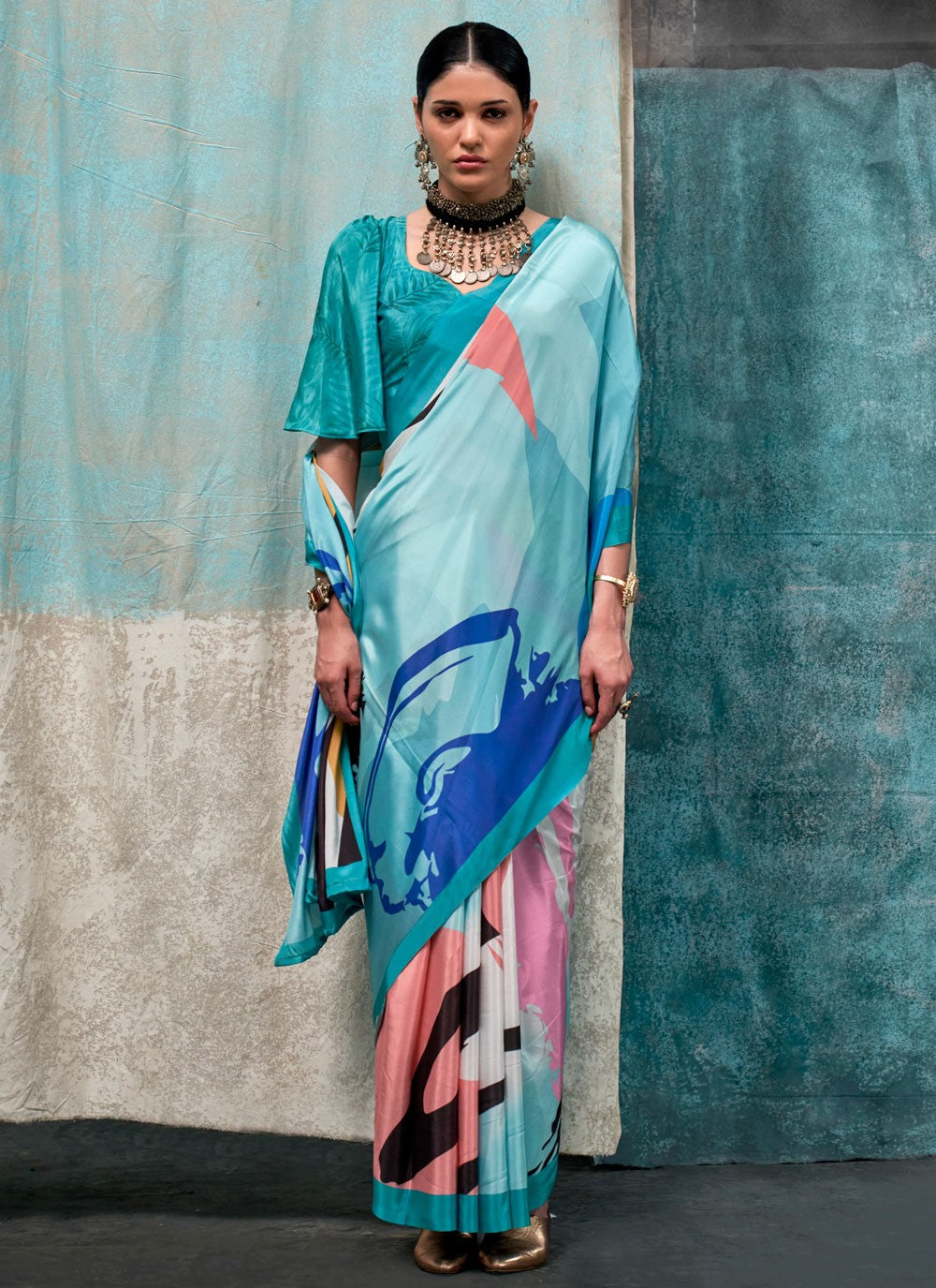 Classic Printed Crepe Silk Saree - S6461