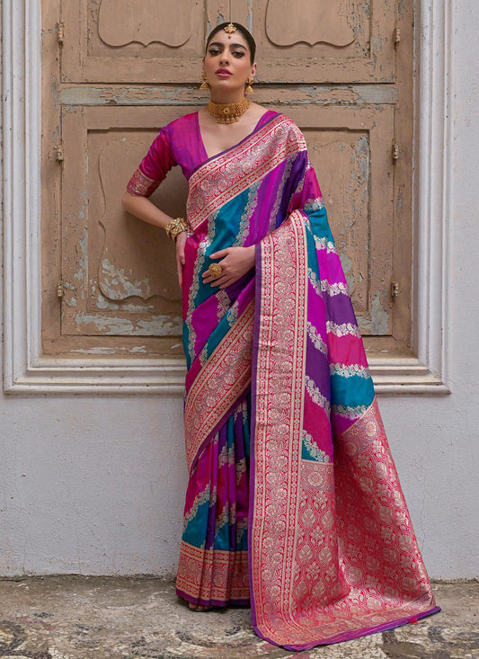 Woven Banarasi Silk Multi Colour Saree S14257