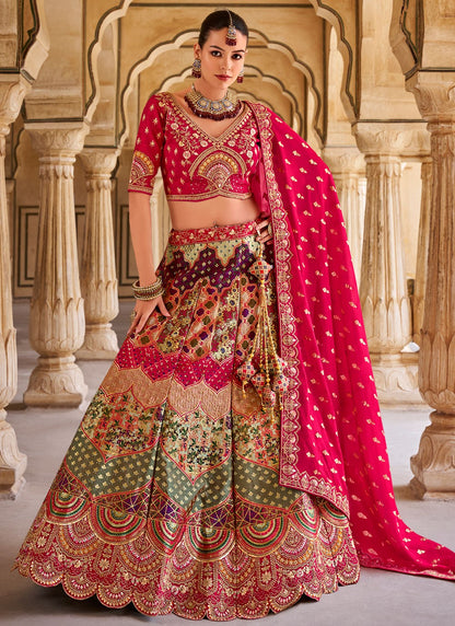 Cord Banarasi Silk A - Line Lehenga - L2683