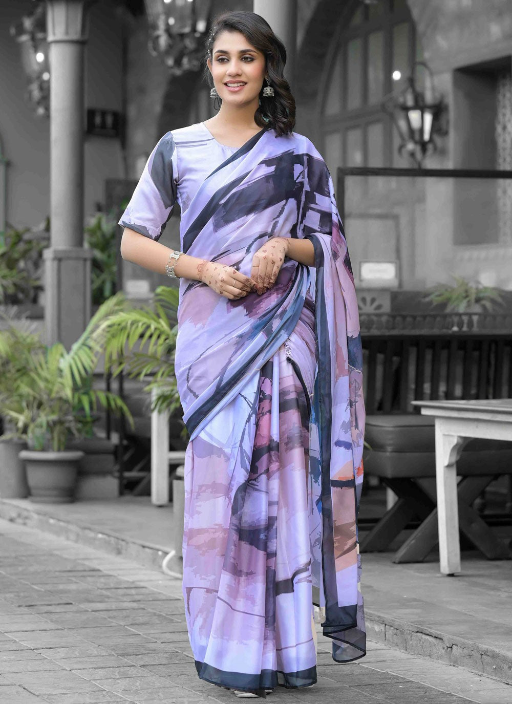Digital Print Georgette Multi Colour Saree S14537