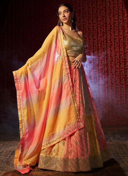 Embroidered Organza A - Line Lehenga - L2430