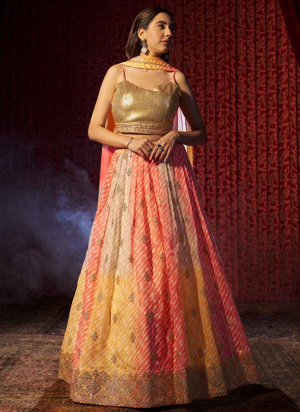 Embroidered Organza A - Line Lehenga - L2430